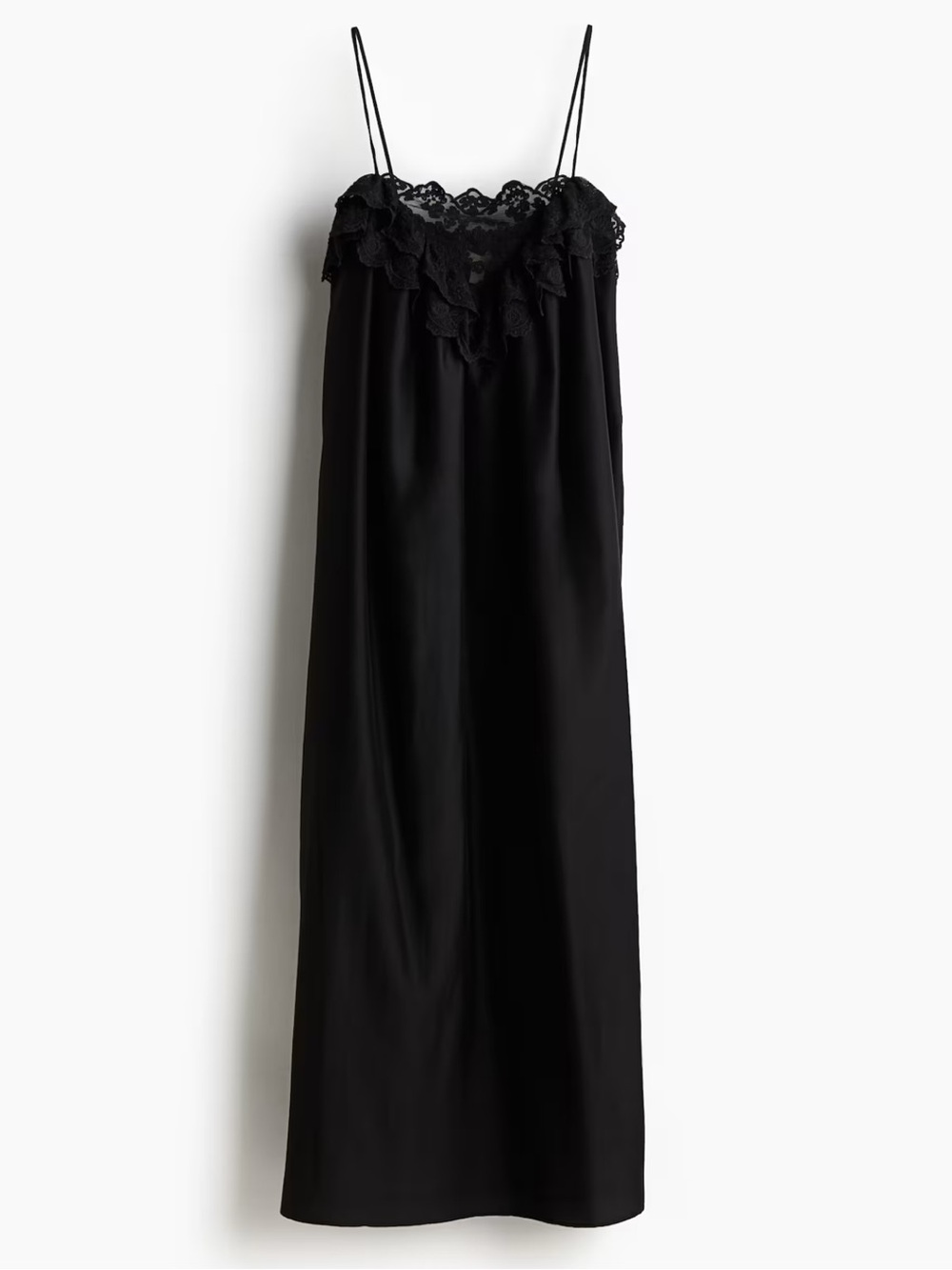 NEW H&M Lace Slip Dress Sz Large Black